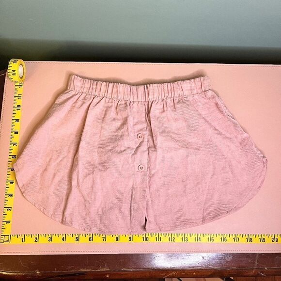NEW Pink Button Up Shirt Tail Half Shirt For Under Short Tops Large - Picture 1 of 5